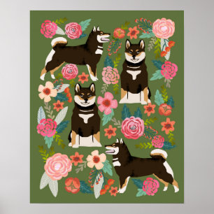 Shiba Inu - Negro y Tan - Arte de pared