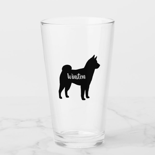 Shiba Inu Perro de raza Silhouette personalizada (Anverso)
