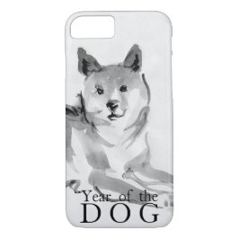 Shiba Inu pinta Funda del año 2018 del perro chino