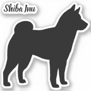 Shiba Inu Silhouette Perro Raza Vinyl Pegatina