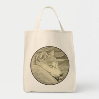 Shiba Inu Tote Bag Bolsas de compras de arte de pe