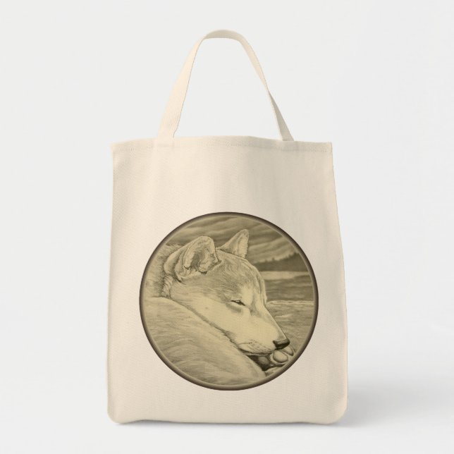 Shiba Inu Tote Bag Bolsas de compras de arte de pe (Frente)