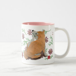Shiba lindo Inu, taza rosada del estampado de
