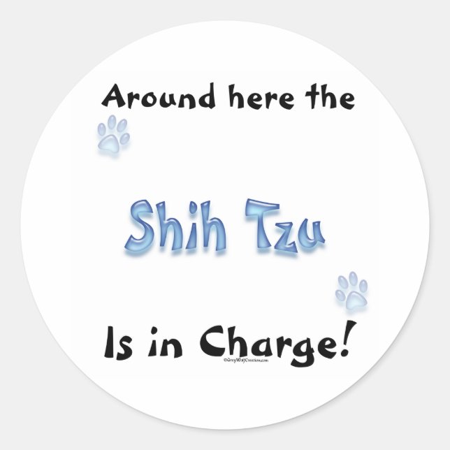 Shih Tzu Charge - Pegatina (Anverso)