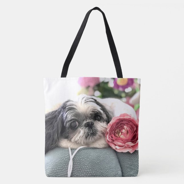 Shih Tzu Chica Gran Bolsa De Tote (Anverso)