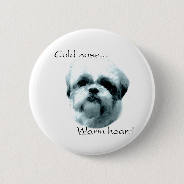Shih Tzu Cold Nose Cálido Corazón - Botón (Anverso)