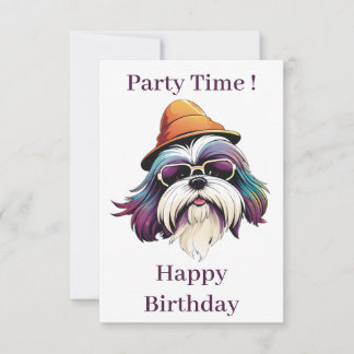 Shih Tzu con tarjeta gorra