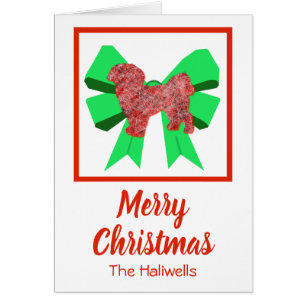 Shih Tzu Cute Navidades Dog Bow Card