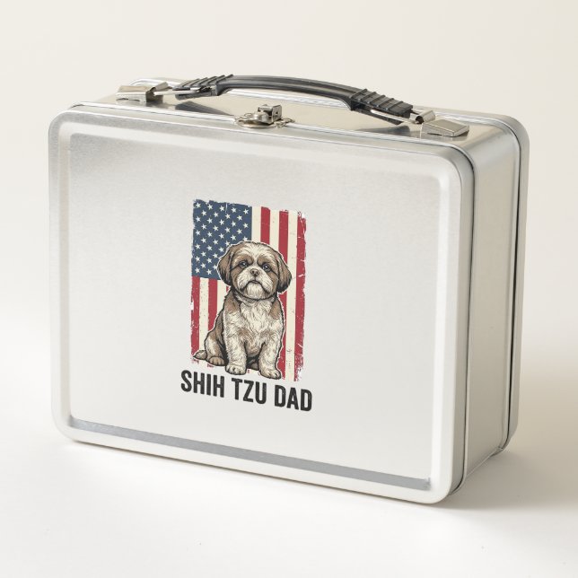 Shih Tzu Dad Patriotic Vintage Dog Shirt Design_1 (Anverso)