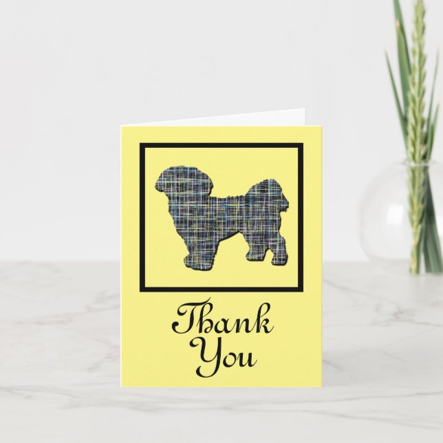 Shih Tzu Dog SilhouetteGracias Tarjeta De Saludo (Anverso)