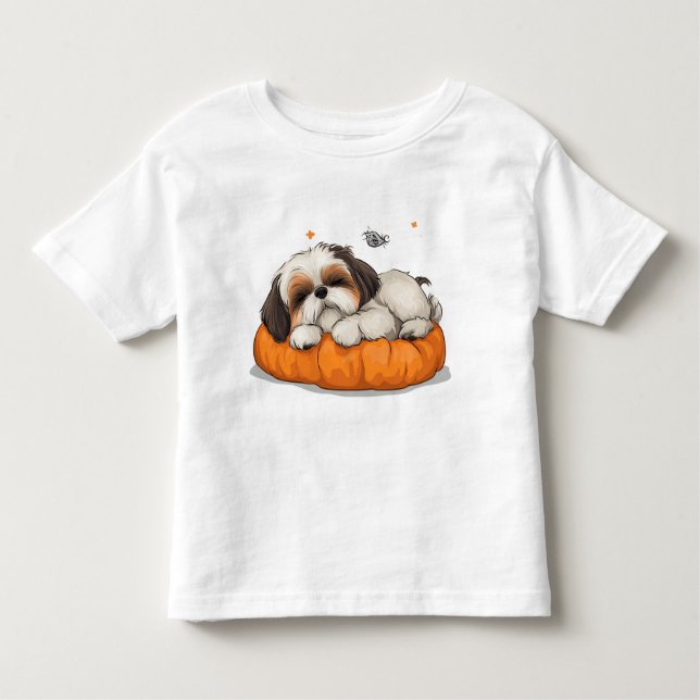 Shih Tzu durmiendo camiseta de pimienta (Anverso)