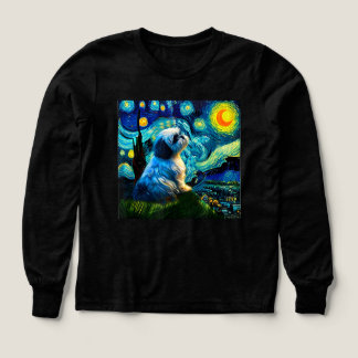 Shih Tzu Funny, Perro, Van Gogh, Noche Starry, Cut
