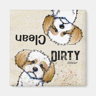 Shih Tzu Limpiar imán de lavavajillas sucio