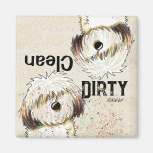 Shih Tzu Limpiar imán de lavavajillas sucio