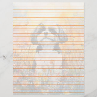 Shih Tzu Lined - Hoja de texto de 8,5" x 11"