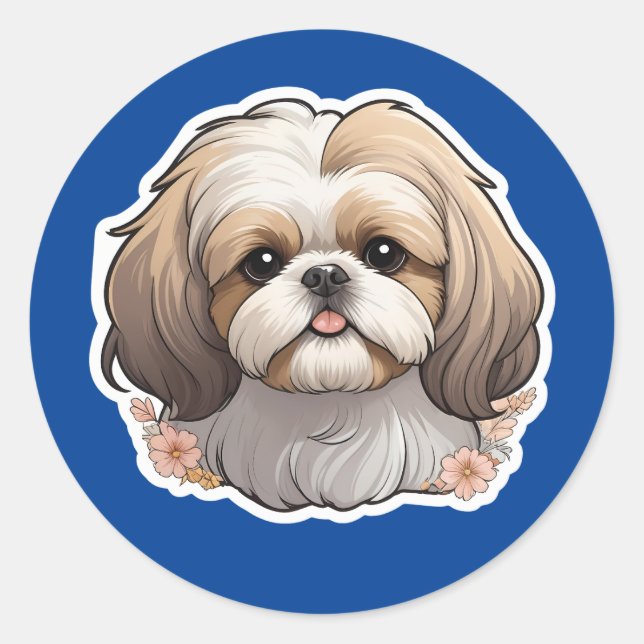 Shih Tzu Pegatina (Anverso)