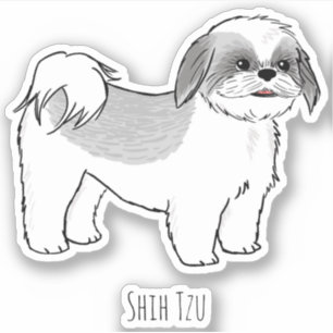 Shih Tzu Pegatina de vinilo de perro de caricatura