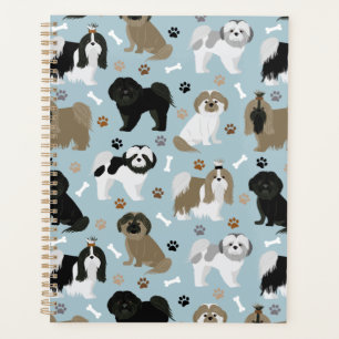 Shih Tzu perro planificador de patas y huesos