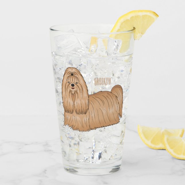 Shih tzu personalizado de pelo largo ilustracion (Reverso (hielo))