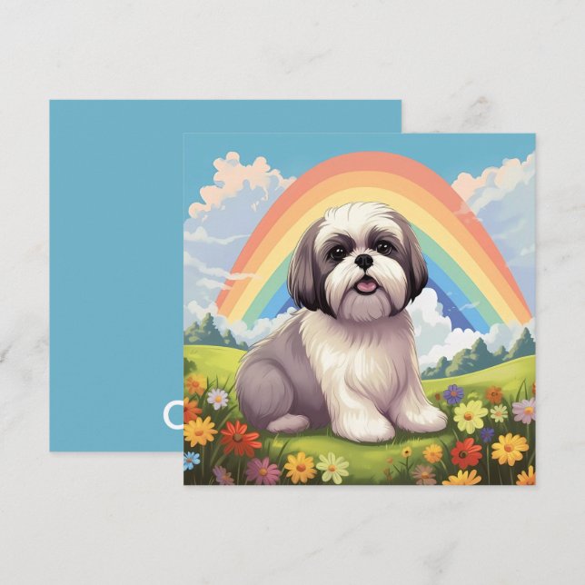 Shih Tzu Rainbow Bridge Personalizado Dog Name Sym (Anverso / Reverso)