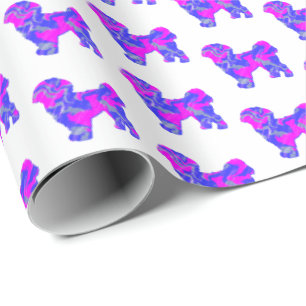 Shih Tzu Silhouette Papel blanco para perros rosas