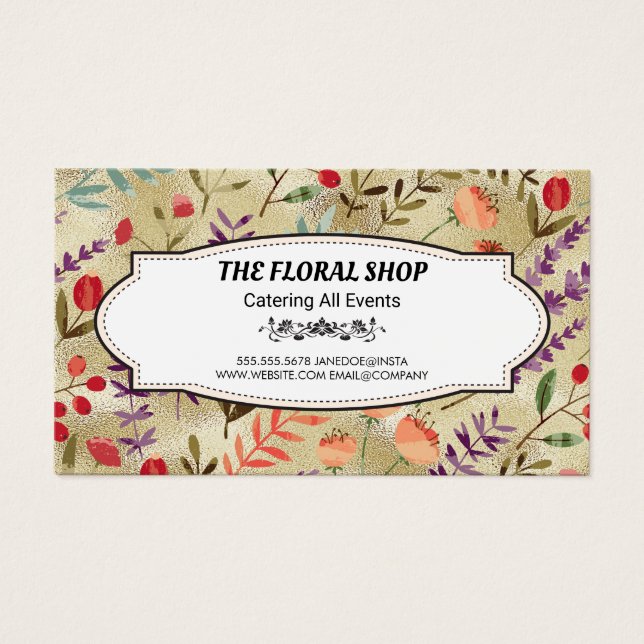 Shimmer dorado | Patrón floral (Frente)