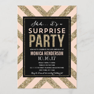 Shimmer glamoroso   Invitación de la fiesta sorpre
