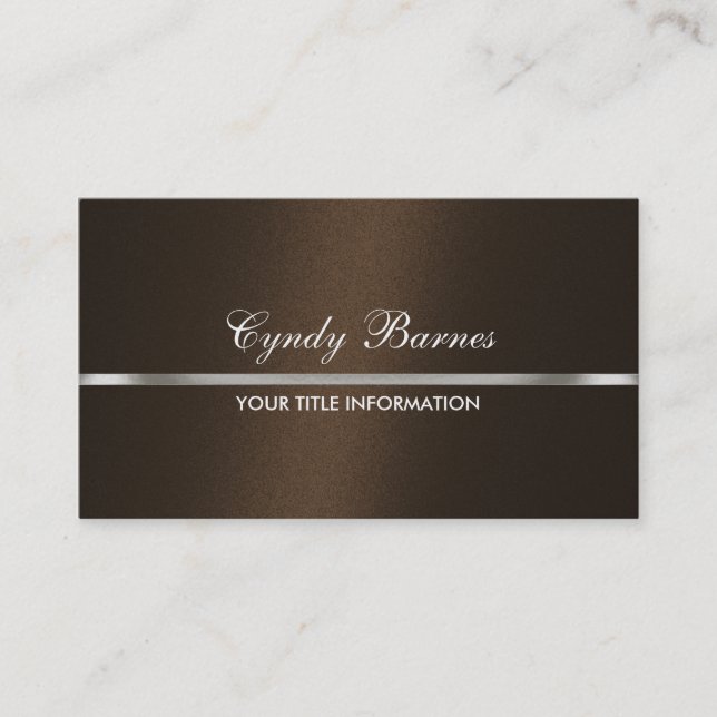 Shimmer marrón con tarjeta de visita de plata (Anverso)