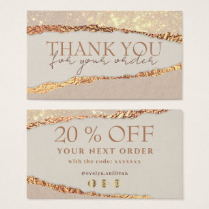 Shimmer papel rasgado tarjeta de descuento de agra