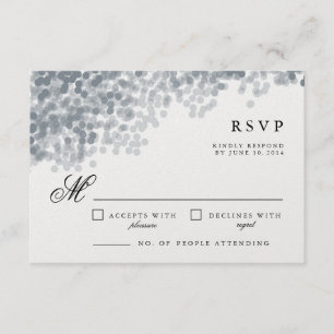 Shimmer plateado gris   Tarjetas de respuesta RSVP