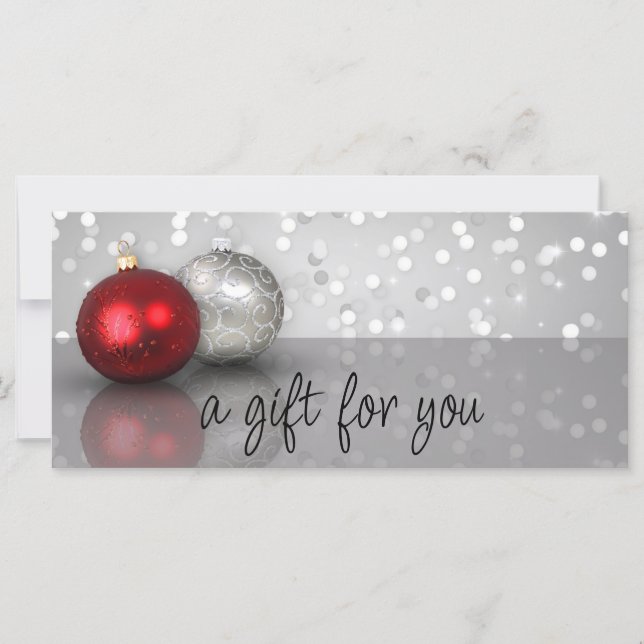 Shimmery Christmas Ornaments Gift Certificate (Anverso)