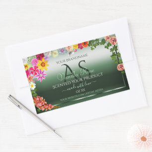 Shimmery Dark Green Floral Product Etiquetas Monog