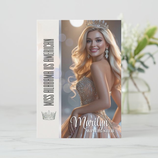 Shiny Bubbles Pageant Autograph Card Template (Anverso de pie)
