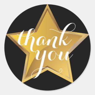 Shiny Gold Star Gracias Pegatina