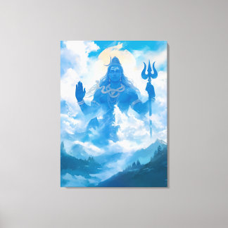 Shiva en Kailasa: arte en el muro de lona
