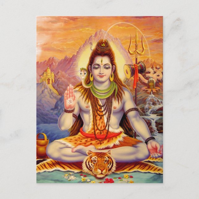 Shiva meditando la postal (Anverso)