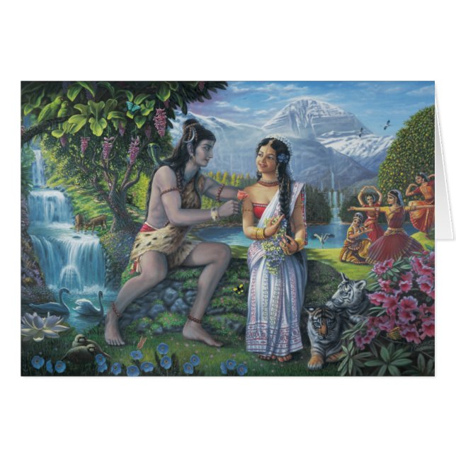 Shiva y Parvati - el par Todo-Propicio (Anverso (Horizontal))
