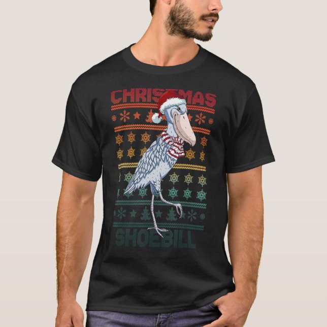 Shoebill Santa Hat Navidades de suéter feos (Anverso)