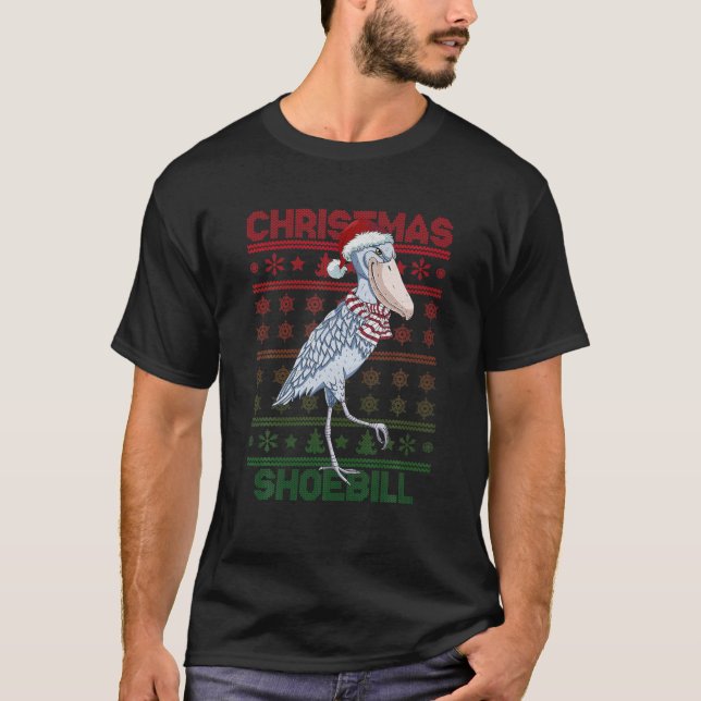 Shoebill Santa Hat Navidades de suéter feos (Anverso)