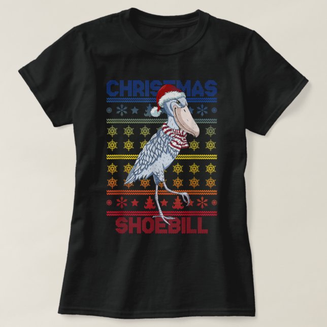 Shoebill Santa Hat Ugly Sweater Christmas Bird Lov (Diseño del anverso)