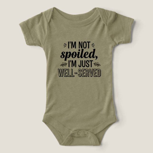 Short Sleeve Baby Bodysuit – Green, Fun Quote (Diseño delantero )
