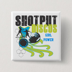 Shotput y disco - botón de encendido del chica