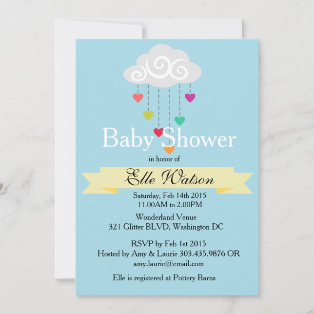 Showered with Love Baby Shower Invitaciones (Anverso)