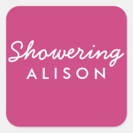 Showering Mom-To-Be Baby Shower Mason Jar Pegatina