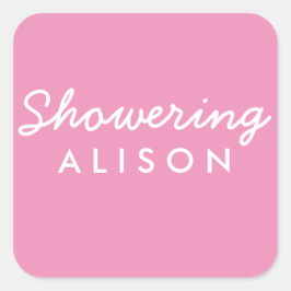 Showering Mom-To-Be Baby Shower Mason Jar Pegatina