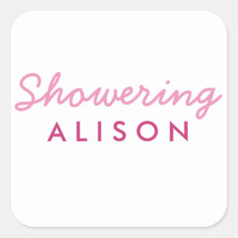 Showering Mom-To-Be Baby Shower Mason Jar Pegatina
