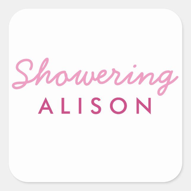 Showering Mom-To-Be Baby Shower Mason Jar Pegatina (Anverso)