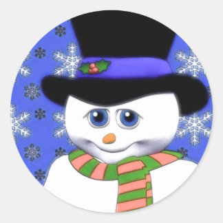 Shy Snowman Holiday Pegatinas