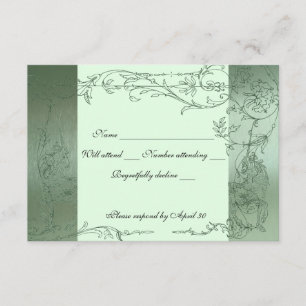 Shy Unicorn Green Metallic rsvp con sobres