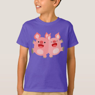 ¡¡SÍ!! Cerditos Animados Lindos Camiseta Niños